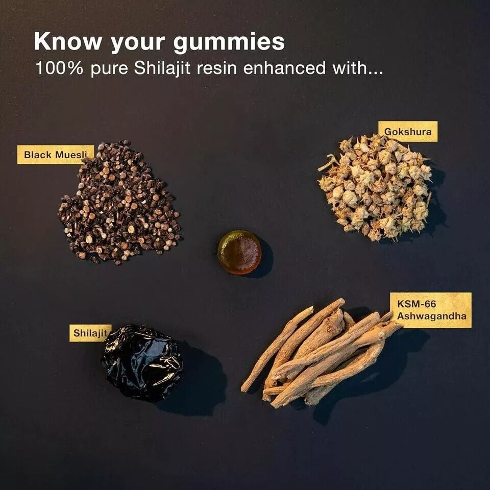 100% Pure Himalayan Shilajit Gummies Immune Support W/ Ashwagandhacha